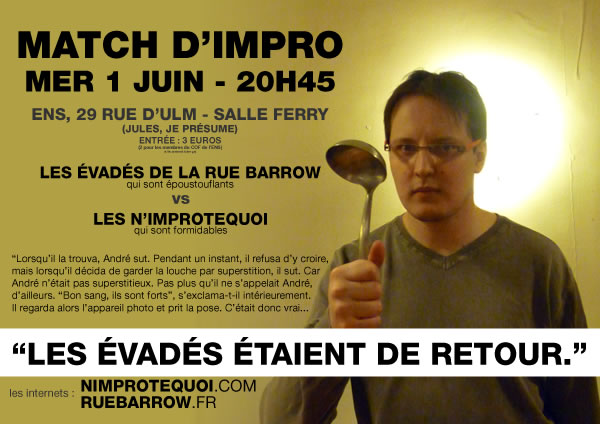 Affiche du match d'improvisation du 1er juin 2011