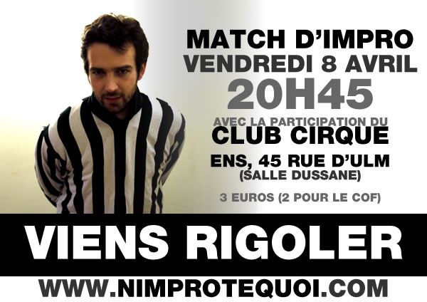 Affiche du match d'improvisation du 8 avril 2011