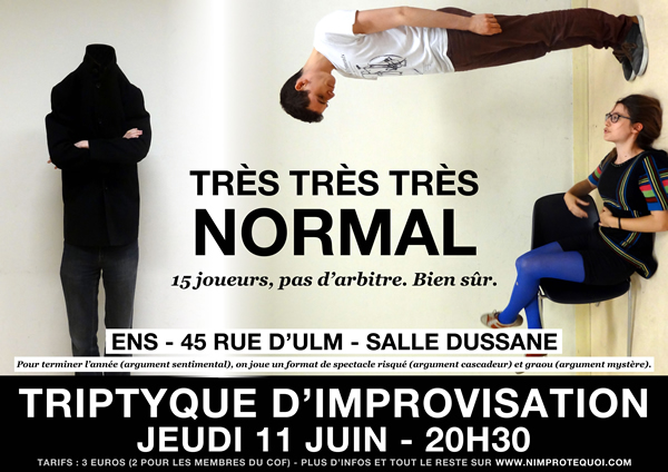 Affiche du triptyque d'improvisation des N'Improtequoi le 11 juin 2015