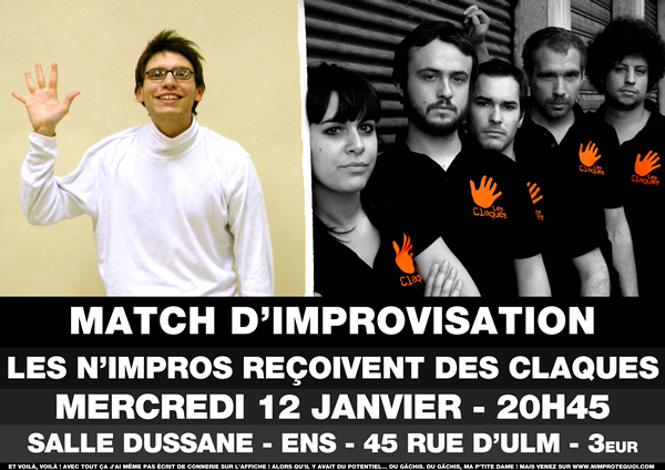 Affiche du match d'improvisation du 12 janvier 2011