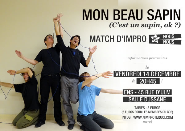 Affiche du match d'improvisation de Noël 2012