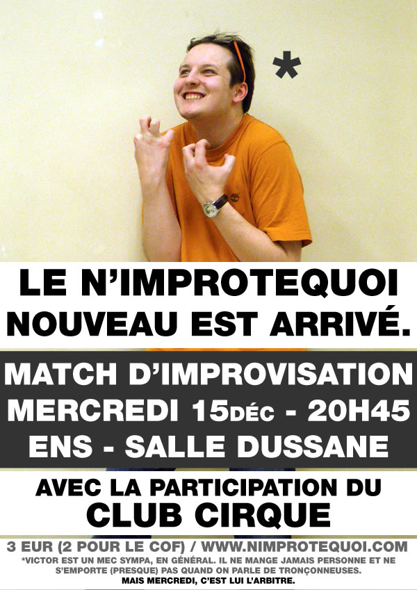 Affiche du match d'improvisation du 15 décembre 2010