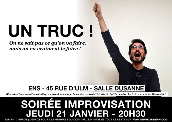 Affiche du match d'improvisation du 21 janvier 2016