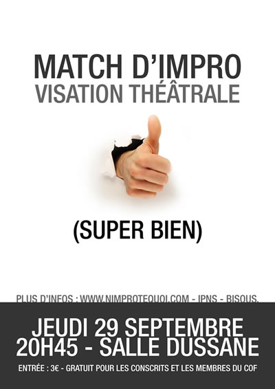 Affiche du match d'impro du 29 septembre 2011