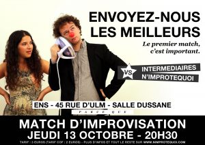 affiche du match d'improvisation n'improtequoi intermédiaires